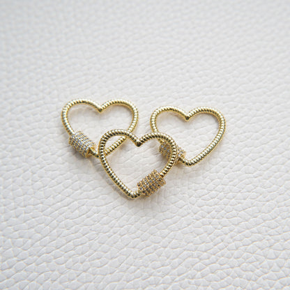 18K Gold Filled Heart Carabiner Clasp,Buckle Clasp,Carabiner Screw Clasp,Turnbuckle,for DIY Jewelry