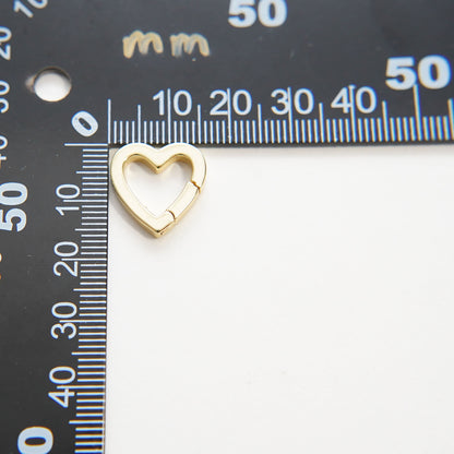 18K Gold Filled Gold Spring Gate Ring Heart Clasp,Push Clip Clasp,Spring Gate for Jewelry Making