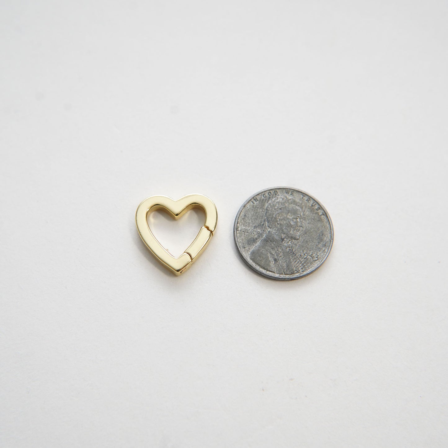 18K Gold Filled Gold Spring Gate Ring Heart Clasp,Push Clip Clasp,Spring Gate for Jewelry Making