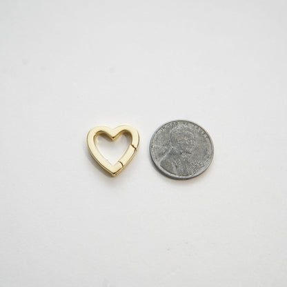 18K Gold Filled Gold Spring Gate Ring Heart Clasp,Push Clip Clasp,Spring Gate for Jewelry Making