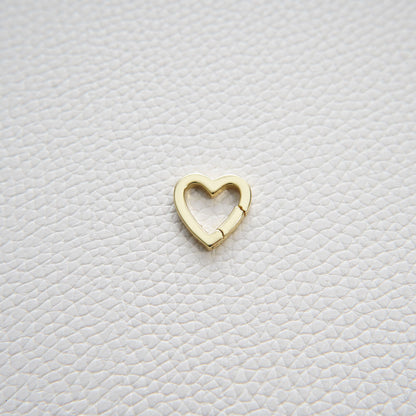 18K Gold Filled Gold Spring Gate Ring Heart Clasp,Push Clip Clasp,Spring Gate for Jewelry Making