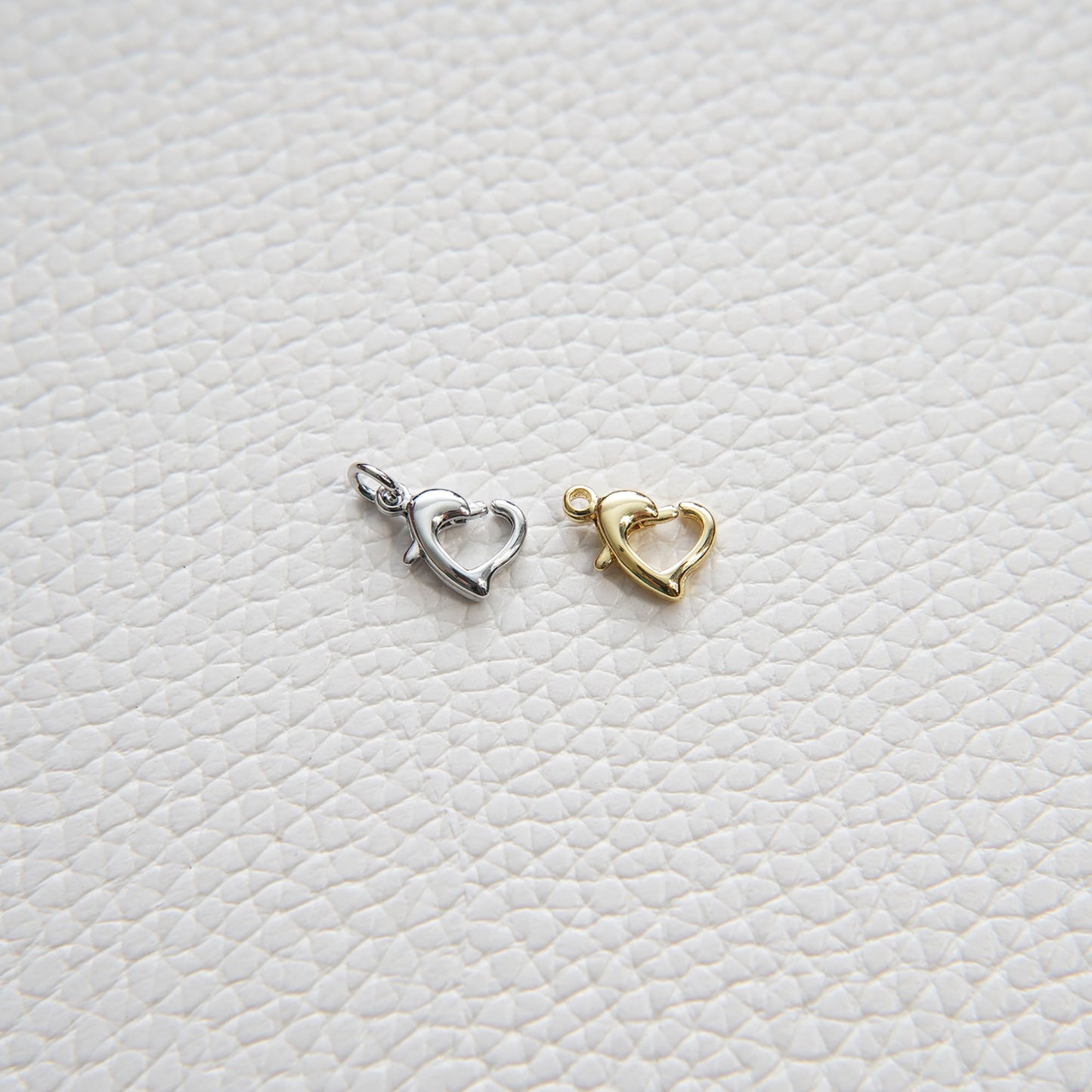 18K Gold Filled Gold Spring Gate Ring Heart Clasp,Push Clip Clasp,Spring Gate for Jewelry Making