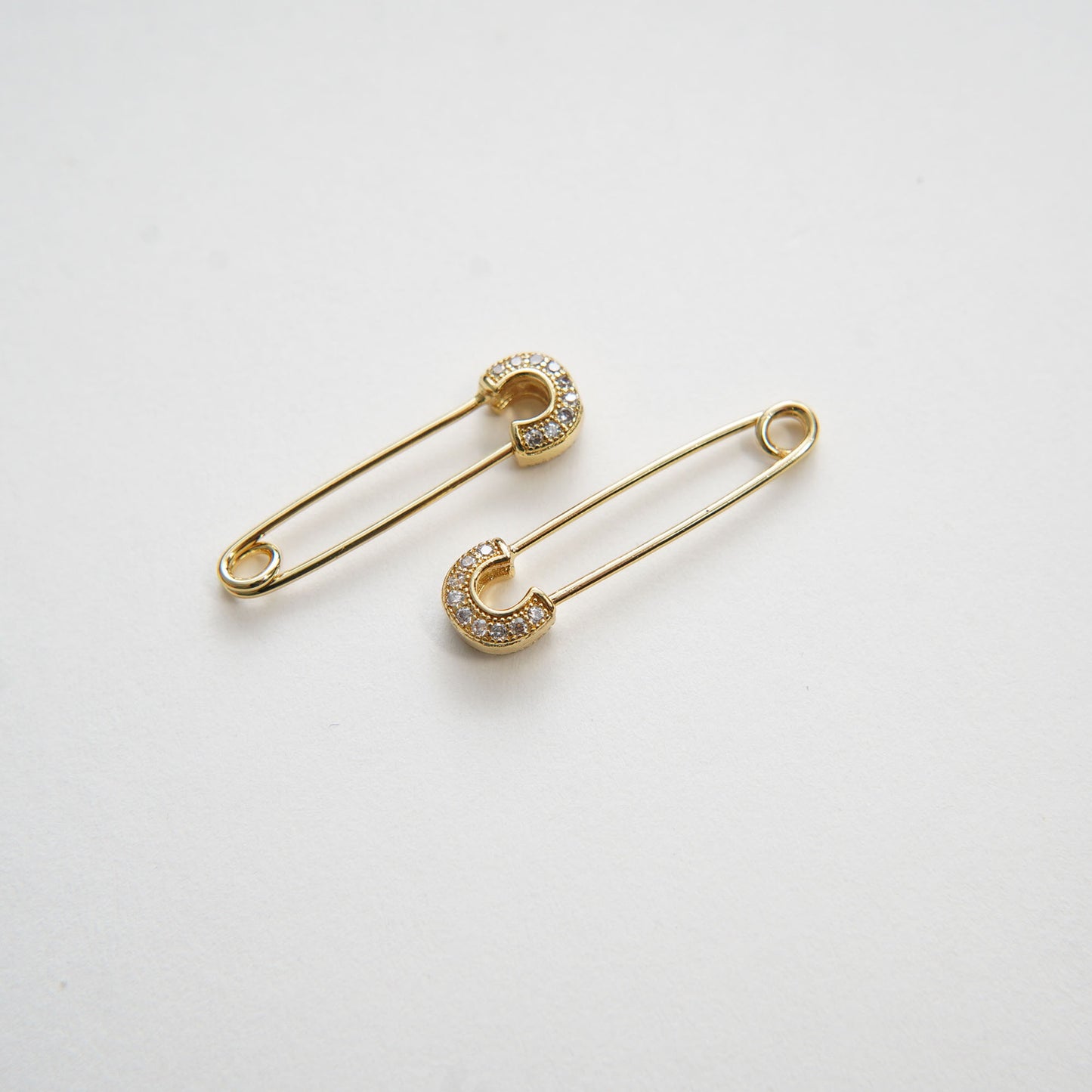 18K Gold Filled Safety Pin Charm for DIY Necklacee Jewelry Making