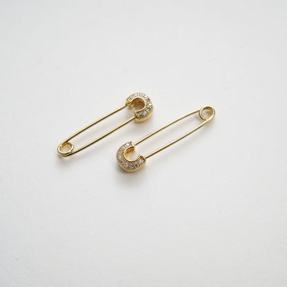 18K Gold Filled Safety Pin Charm for DIY Necklacee Jewelry Making