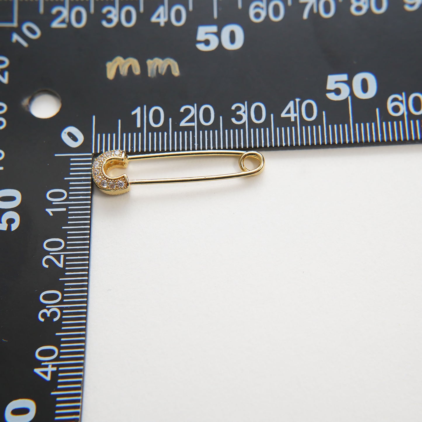 18K Gold Filled Safety Pin Charm for DIY Necklacee Jewelry Making