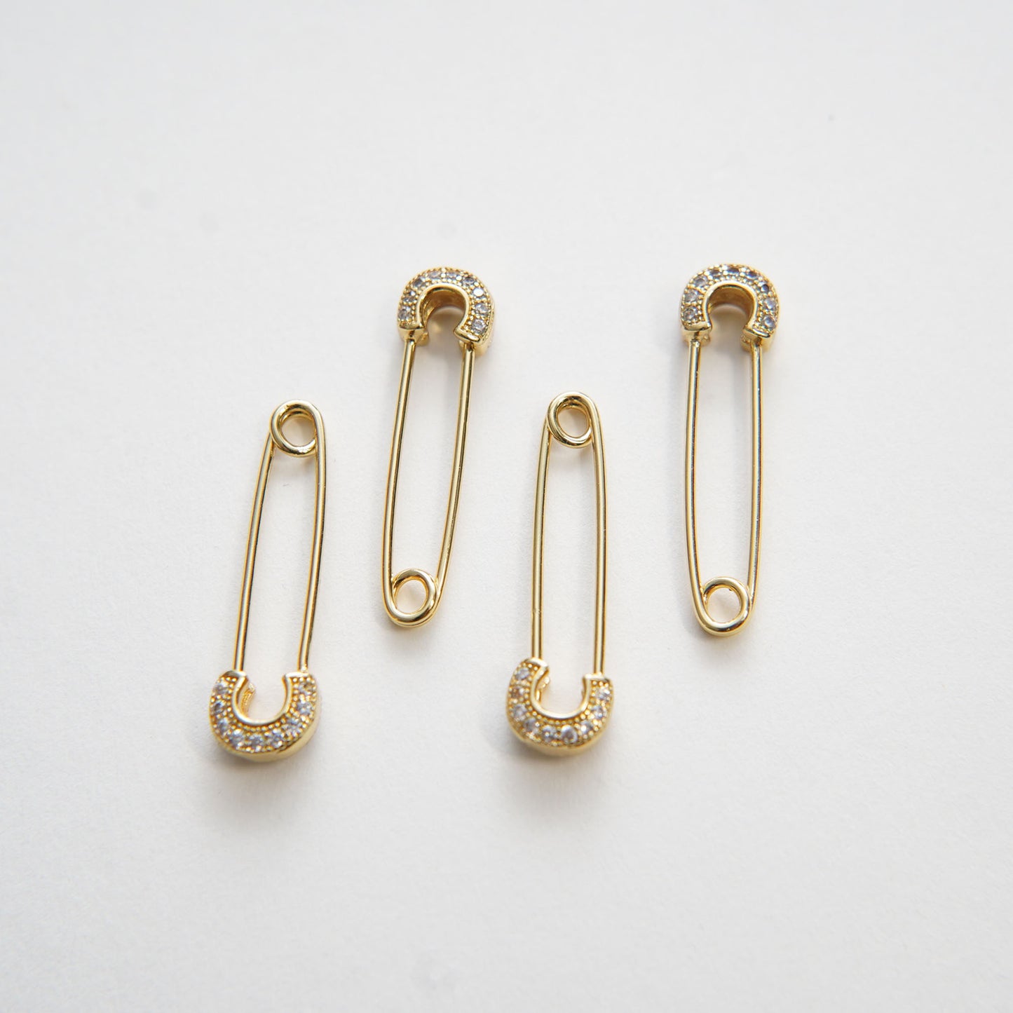 18K Gold Filled Safety Pin Charm for DIY Necklacee Jewelry Making