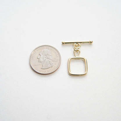 24k Gold Filled Square Toggle Clasp, Jewelry Clasp OT Clasp Findings