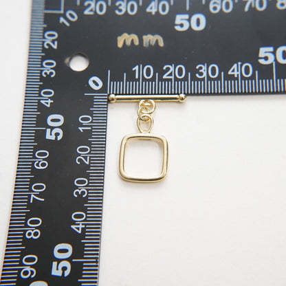 24k Gold Filled Square Toggle Clasp, Jewelry Clasp OT Clasp Findings