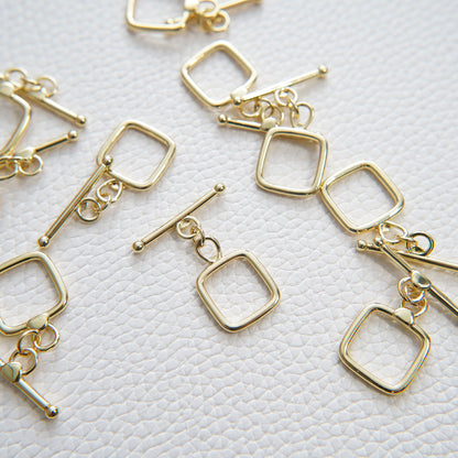 24k Gold Filled Square Toggle Clasp, Jewelry Clasp OT Clasp Findings