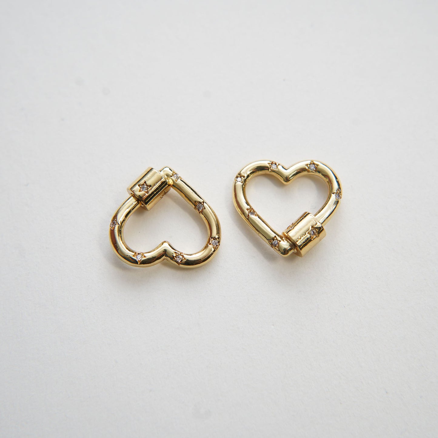 18K Gold Filled Heart Carabiner Clasp,Buckle Clasp,Carabiner Screw Clasp,Turnbuckle,for DIY Jewelry