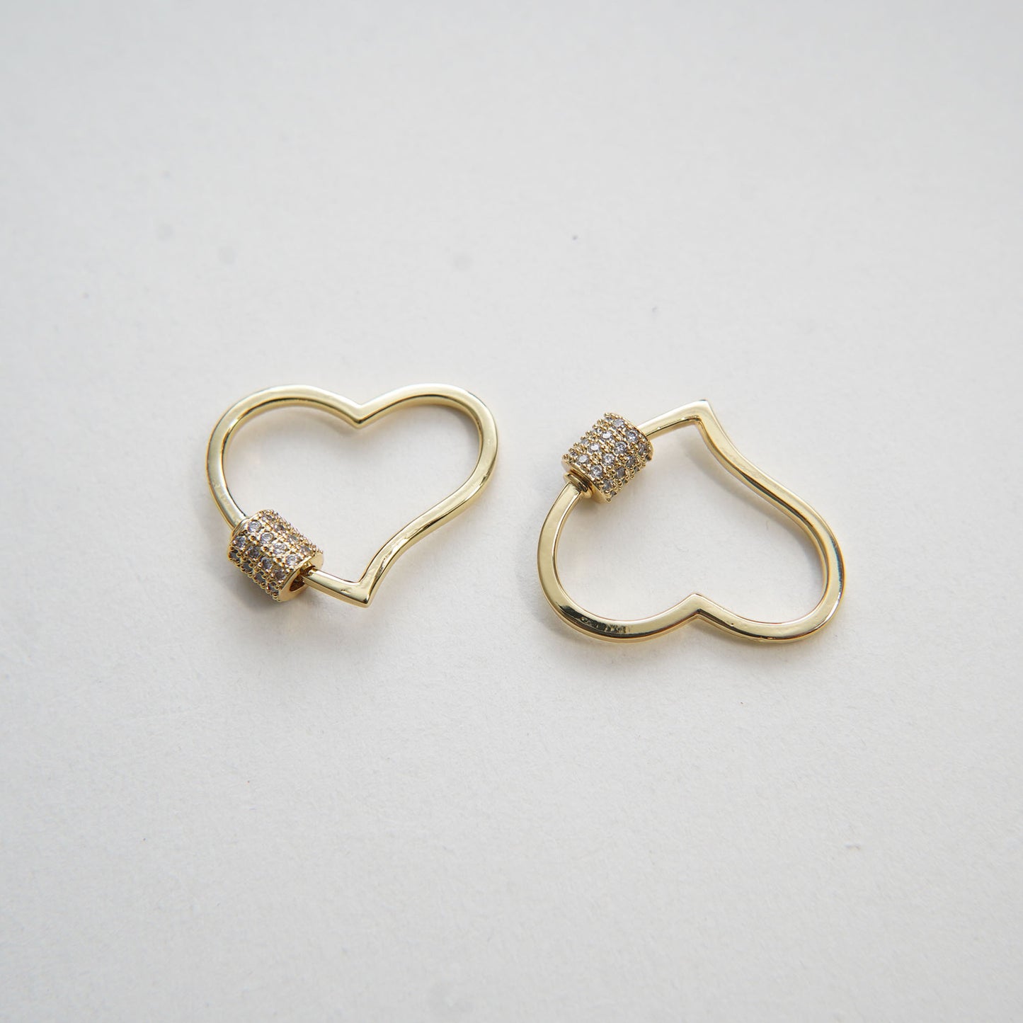 18K Gold Filled Heart Carabiner Clasp,Buckle Clasp,Carabiner Screw Clasp,Turnbuckle,for DIY Jewelry