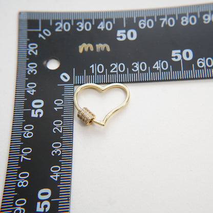 18K Gold Filled Heart Carabiner Clasp,Buckle Clasp,Carabiner Screw Clasp,Turnbuckle,for DIY Jewelry