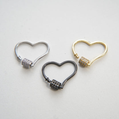 18K Gold Filled Heart Carabiner Clasp,Buckle Clasp,Carabiner Screw Clasp,Turnbuckle,for DIY Jewelry