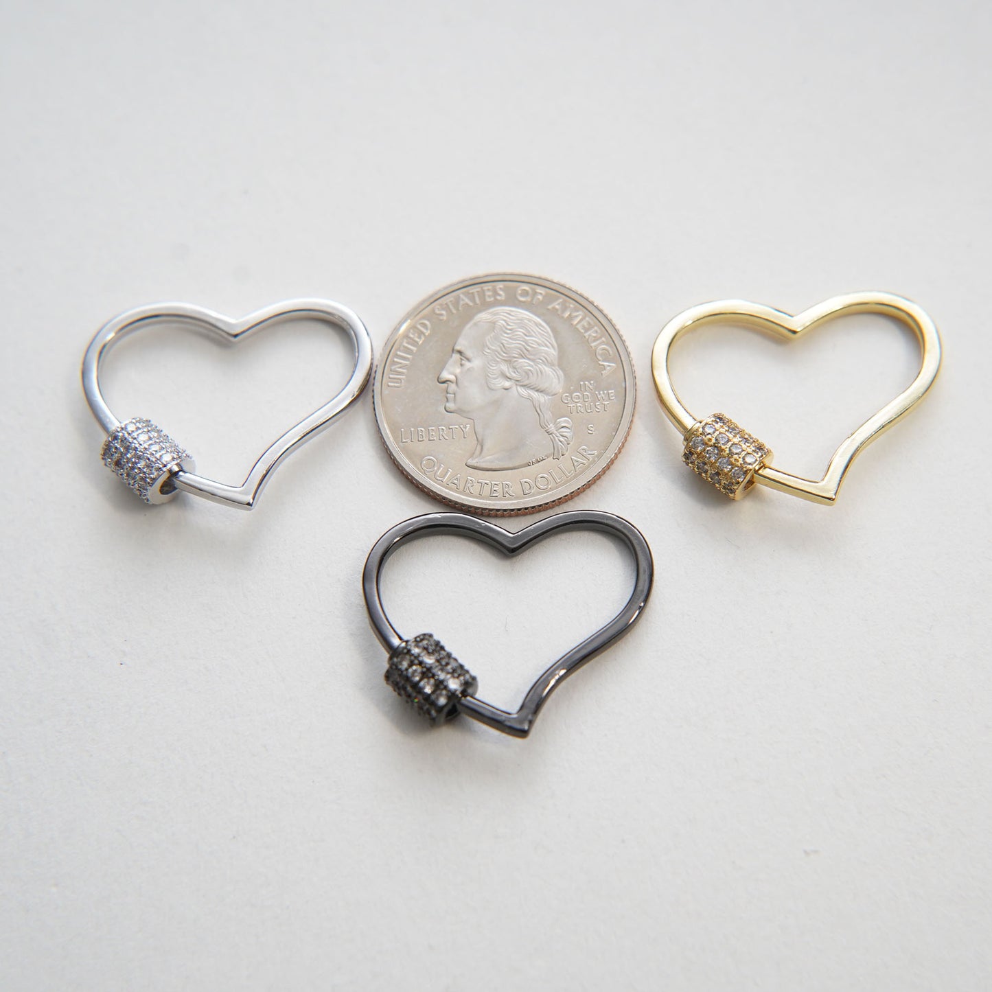 18K Gold Filled Heart Carabiner Clasp,Buckle Clasp,Carabiner Screw Clasp,Turnbuckle,for DIY Jewelry