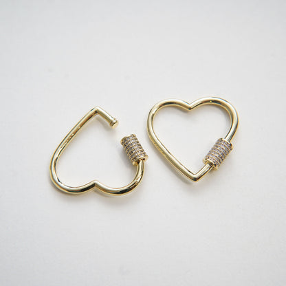 18K Gold Filled Heart Carabiner Clasp,Buckle Clasp,Carabiner Screw Clasp,Turnbuckle,for DIY Jewelry