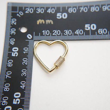 18K Gold Filled Heart Carabiner Clasp,Buckle Clasp,Carabiner Screw Clasp,Turnbuckle,for DIY Jewelry