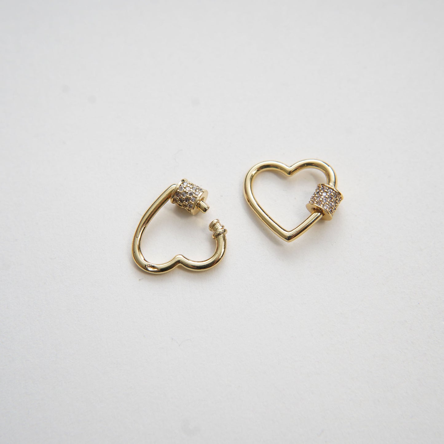 18K Gold Filled Heart Carabiner Clasp,Buckle Clasp,Carabiner Screw Clasp,Turnbuckle,for DIY Jewelry