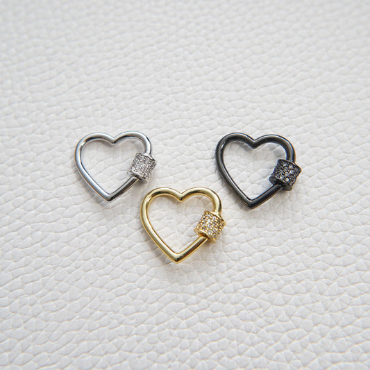 18K Gold Filled Heart Carabiner Clasp,Buckle Clasp,Carabiner Screw Clasp,Turnbuckle,for DIY Jewelry