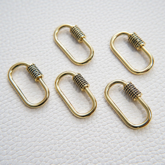 18K Gold Filled Oval Carabiner Clasp,Buckle Clasp,Carabiner Screw Clasp,Turnbuckle,for DIY Jewelry