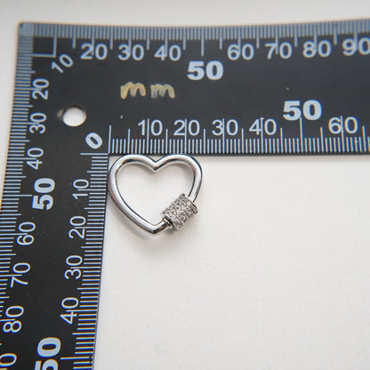 Silver Heart Carabiner Clasp,Buckle Clasp,Carabiner Screw Clasp,Turnbuckle,for DIY Jewelry