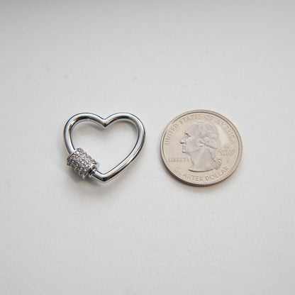 Silver Heart Carabiner Clasp,Buckle Clasp,Carabiner Screw Clasp,Turnbuckle,for DIY Jewelry