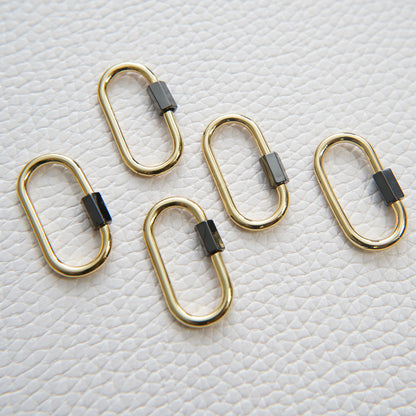 18K Gold Filled Oval Carabiner Clasp,Buckle Clasp,Carabiner Screw Clasp,Turnbuckle,for DIY Jewelry