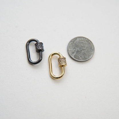 18K Gold Filled Oval Carabiner Clasp,Buckle Clasp,Carabiner Screw Clasp,Turnbuckle,for DIY Jewelry