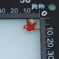 18K Gold Filled Flying Bird Charm,Enamel Dove Pendant Colorful Bird Charm Animal Pendant for Bracelet Necklace DIY Jewelry Making
