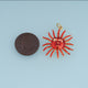 18K Gold Filled Sun Face Charm,Red Enamel Sun Pendant Celestial Charm Vintage Style Pendant for Bracelet Necklace DIY Jewelry Making