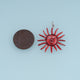 18K Gold Filled Sun Face Charm,Red Enamel Sun Pendant Celestial Charm Vintage Style Pendant for Bracelet Necklace DIY Jewelry Making