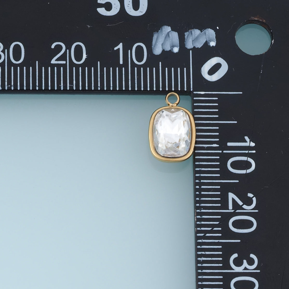 Rectangular Gemstone Pendant,14K Gold Elegant Charm DIY Charm for Necklace Bracelet Making