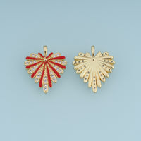 18K Gold Filled Heart Charm,Colorful Enamel Heart Pendant Radiant Heart Charm for Bracelet Necklace DIY Jewelry Making Supply