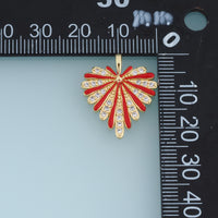 18K Gold Filled Heart Charm,Colorful Enamel Heart Pendant Radiant Heart Charm for Bracelet Necklace DIY Jewelry Making Supply
