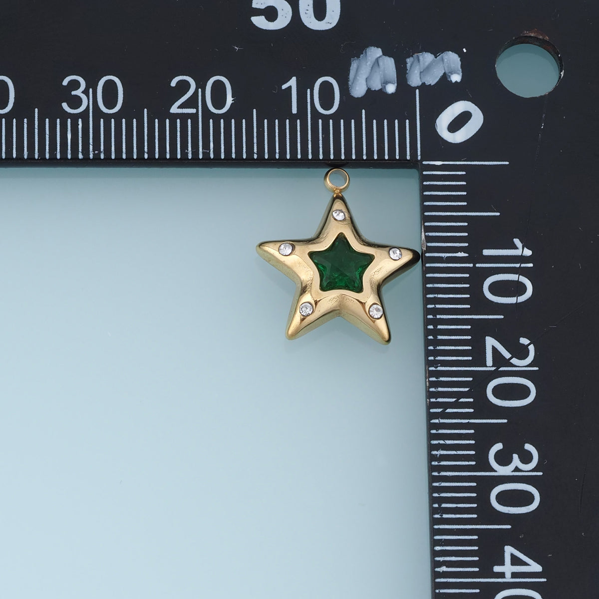 Green Star Pendant,14K Gold Exquisite Charm DIY Charm for Necklace Bracelet Making