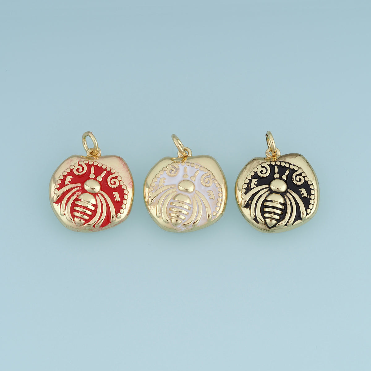 18K Gold Filled Beetle Charm,Enamel Beetle Pendant Colorful Insect Charm Vintage Animal Pendant for Bracelet Necklace DIY Jewelry Making