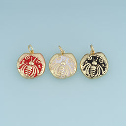 18K Gold Filled Beetle Charm,Enamel Beetle Pendant Colorful Insect Charm Vintage Animal Pendant for Bracelet Necklace DIY Jewelry Making