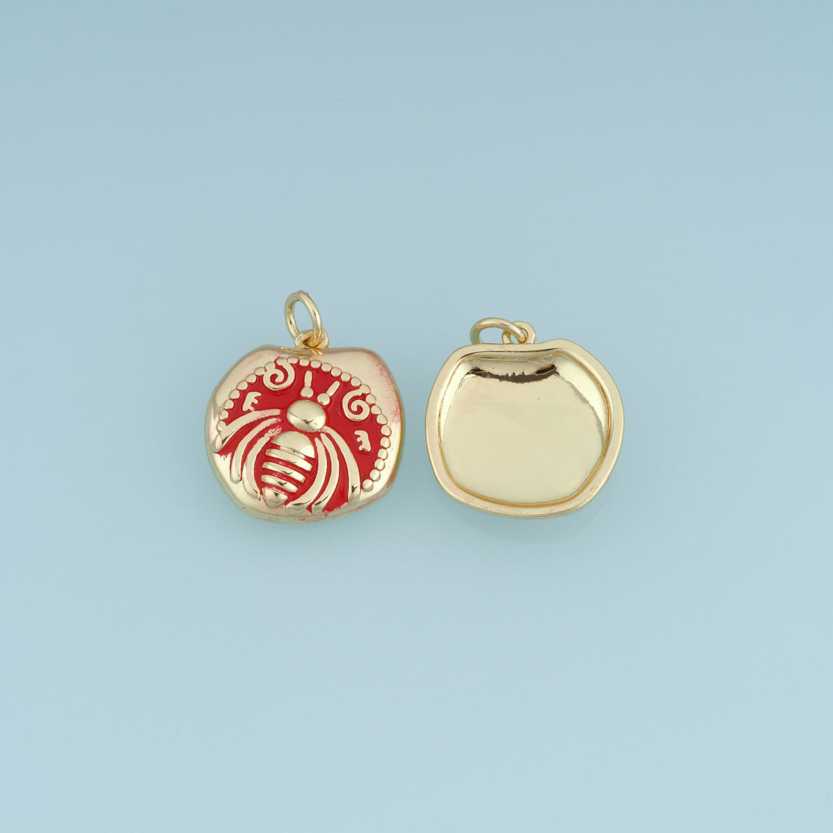 18K Gold Filled Beetle Charm,Enamel Beetle Pendant Colorful Insect Charm Vintage Animal Pendant for Bracelet Necklace DIY Jewelry Making