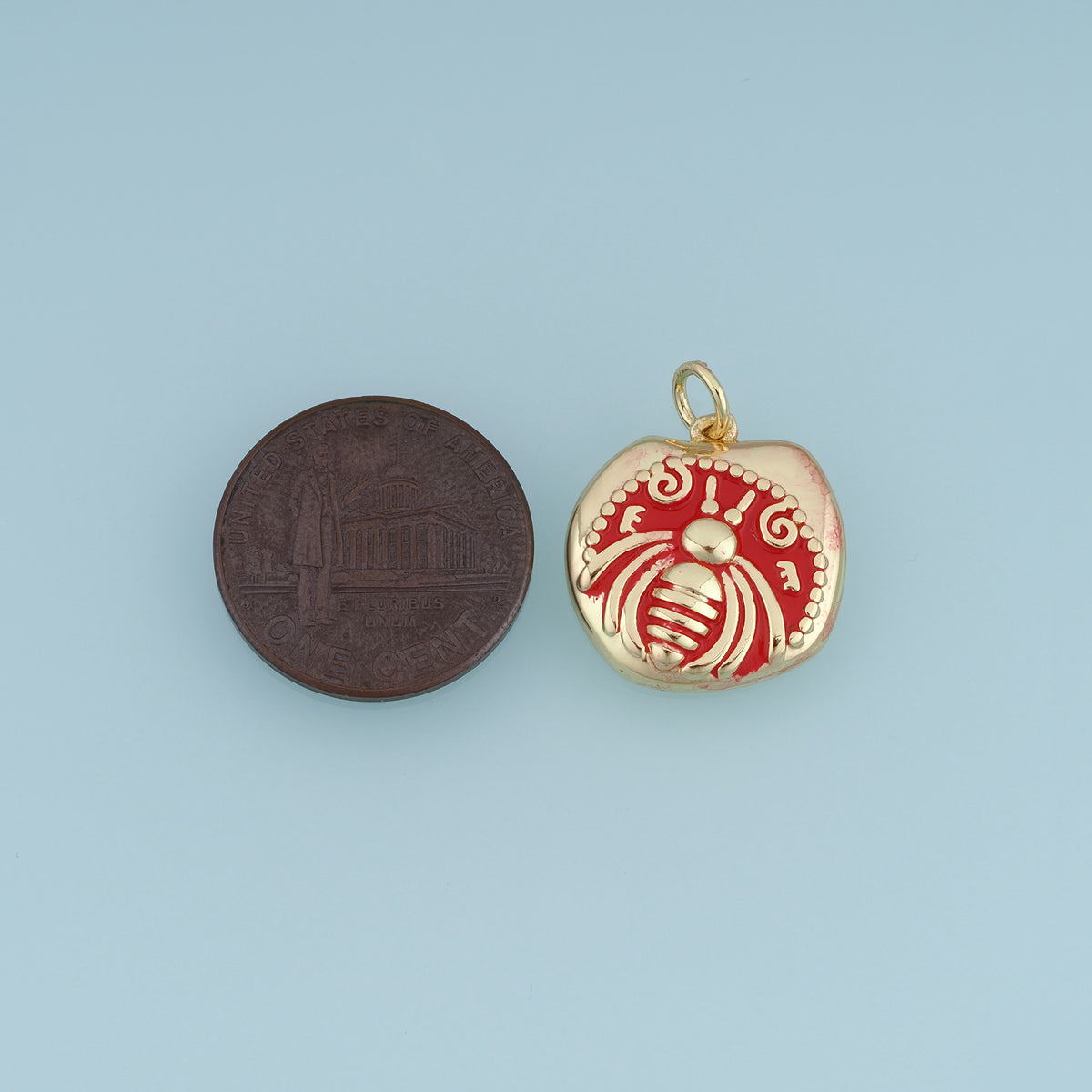 18K Gold Filled Beetle Charm,Enamel Beetle Pendant Colorful Insect Charm Vintage Animal Pendant for Bracelet Necklace DIY Jewelry Making