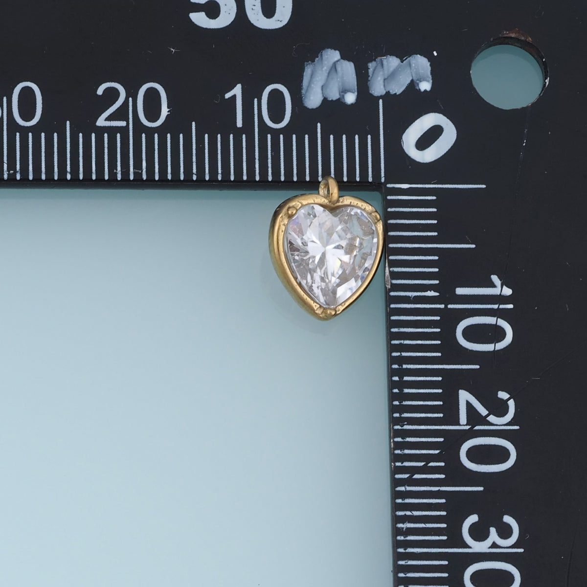 Clear Heart Pendant,14K Gold Exquisite Charm DIY Charm for Necklace Bracelet Making