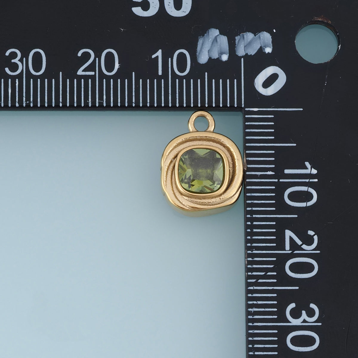 Square Gemstone Pendant,14K Gold Vintage Charm DIY Charm for Necklace Bracelet Making