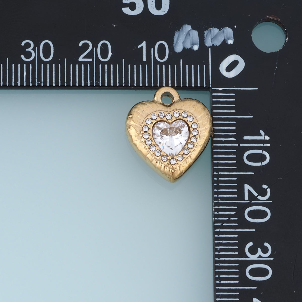 Crystal Heart Pendant,14K Gold Exquisite Charm DIY Charm for Necklace Bracelet Making