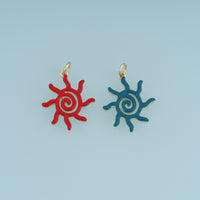 18K Gold Filled Sun Charm,Enamel Spiral Sun Pendant Celestial Charm Colorful Solar Pendant for Bracelet Necklace DIY Jewelry Making