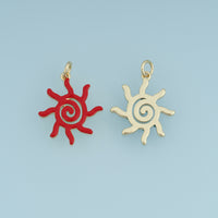 18K Gold Filled Sun Charm,Enamel Spiral Sun Pendant Celestial Charm Colorful Solar Pendant for Bracelet Necklace DIY Jewelry Making