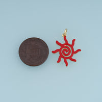 18K Gold Filled Sun Charm,Enamel Spiral Sun Pendant Celestial Charm Colorful Solar Pendant for Bracelet Necklace DIY Jewelry Making