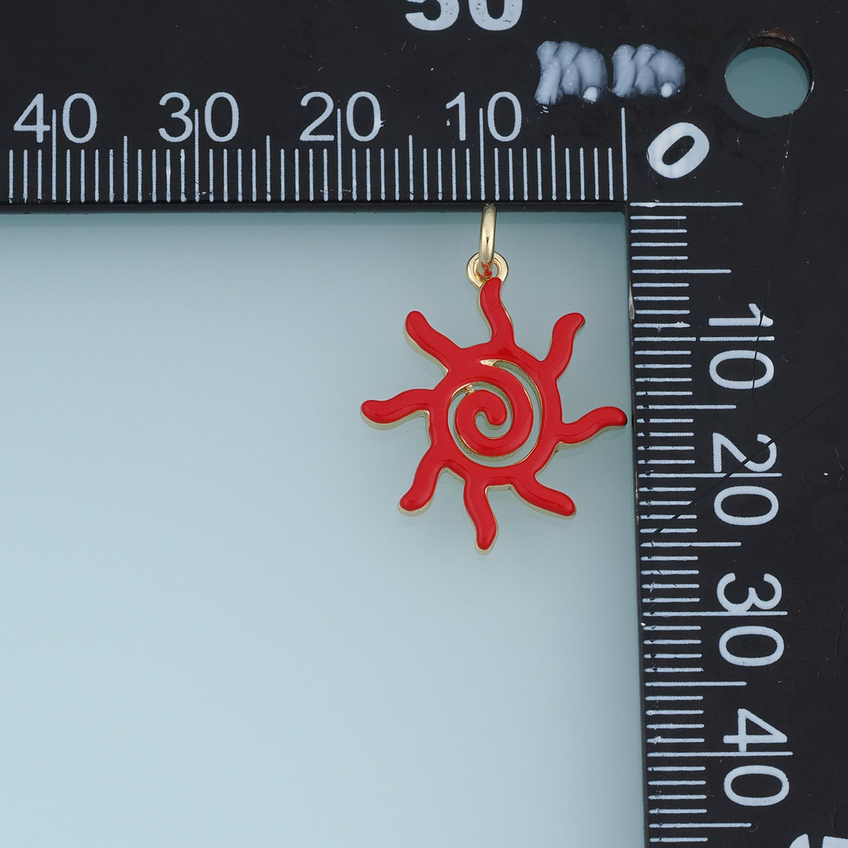 18K Gold Filled Sun Charm,Enamel Spiral Sun Pendant Celestial Charm Colorful Solar Pendant for Bracelet Necklace DIY Jewelry Making