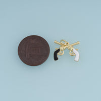18K Gold Filled Pistol Charm,Enamel Gun Pendant Crossed Pistol Charm Unique Pendant for Bracelet Necklace DIY Jewelry Making Supply