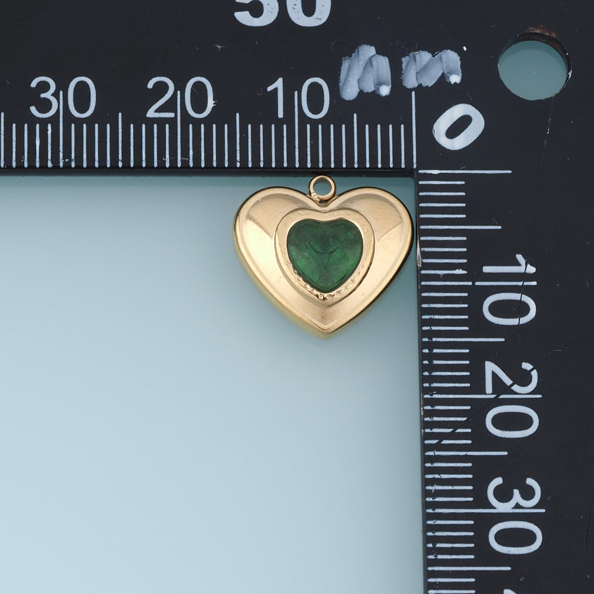 Double Heart Gemstone Pendant,14K Gold Vintage Heart Charm DIY Charm for Necklace Bracelet Making