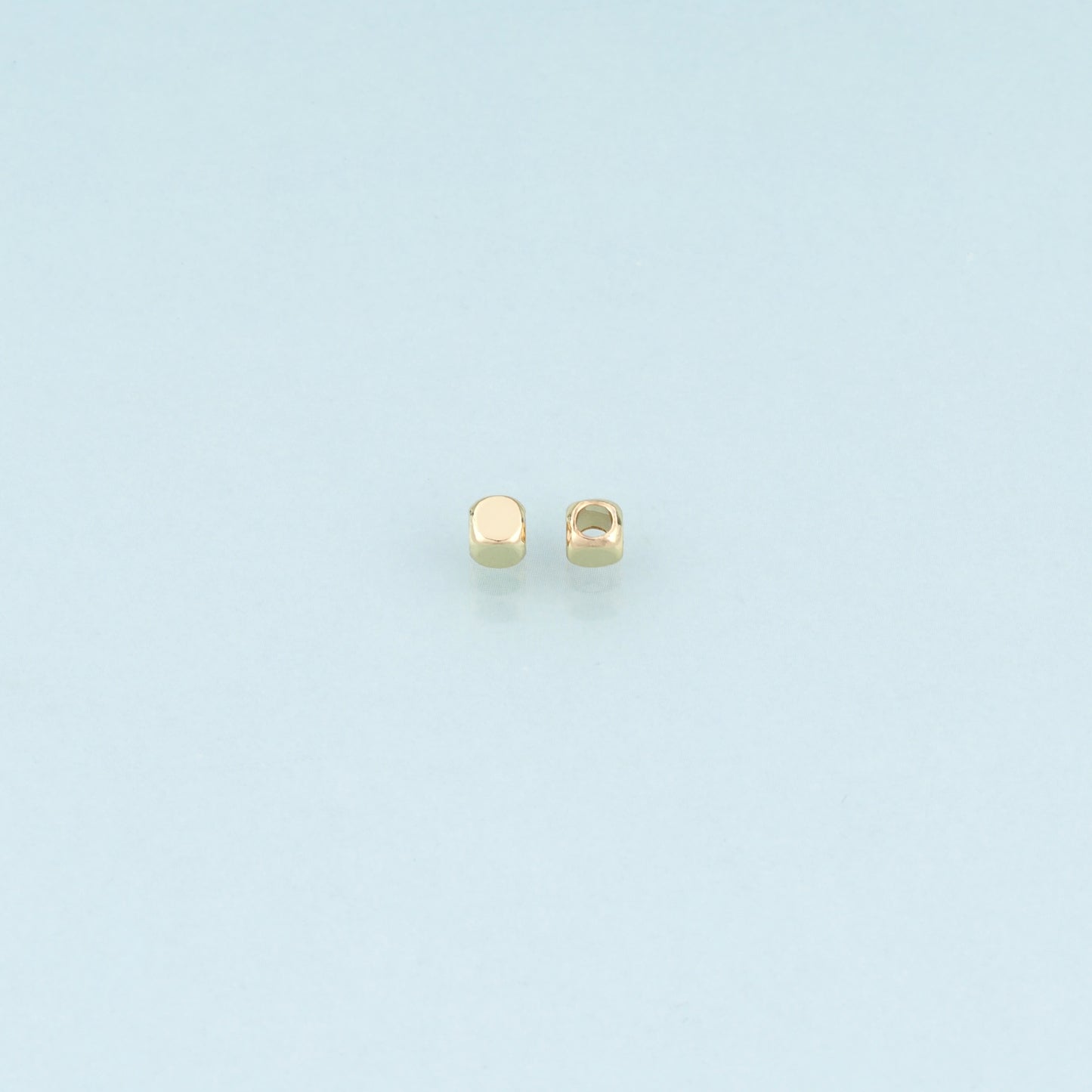 30 pcs 18K Gold Filled Cube Beads,Cube Spacer Beads Bracelet Necklace for DIY Jewelry Making Supply
