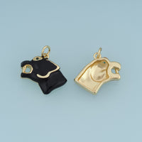 18K Gold Filled Panther Charm,Enamel Leopard Head Pendant Animal Charm Vintage Style Pendant for Bracelet Necklace DIY Jewelry Making