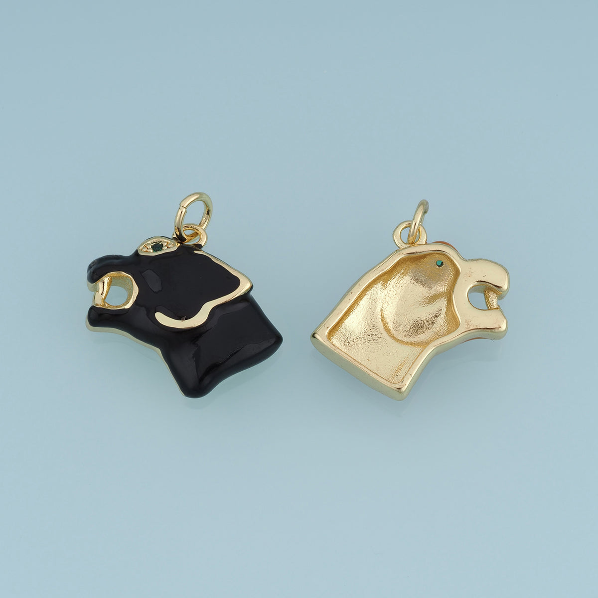 18K Gold Filled Panther Charm,Enamel Leopard Head Pendant Animal Charm Vintage Style Pendant for Bracelet Necklace DIY Jewelry Making